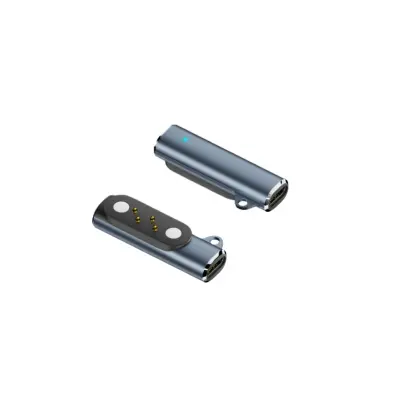 Set od 2 magnetska USB Type-C adaptera za punjenje, kompatibilno s Bodian X6 i 4-pin kostnim slušalicama Plava