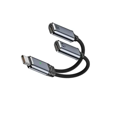 Type-C 2-u-1 adapter za slušalice i punjenje, PD 100W, za Apple Gray