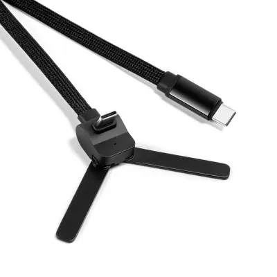 OTG i Type-C opleteni kabel s postoljem od cinka — 60W, 3A Black