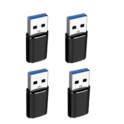 USB-C ženski na USB 3.0 muški adapter set od 4, crni sjaj, 5Gbps Black