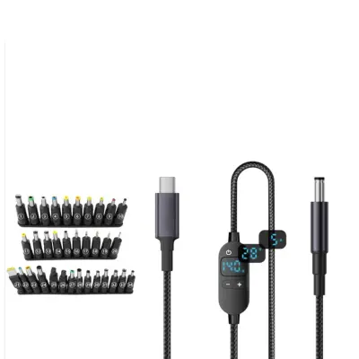 Podesivi Type-C na DC kabel s digitalnim zaslonom, PD3.1 140W