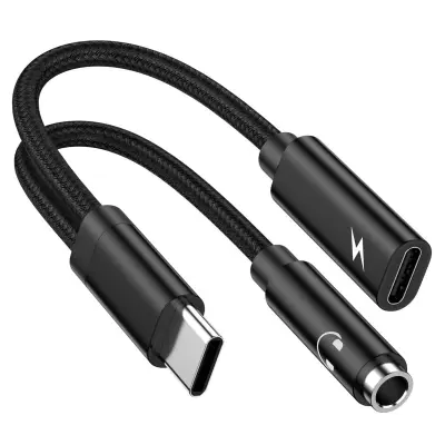 Bluetrum AB136D USB-C na 3,5mm adapter s 24bit/48kHz DAC i 60W