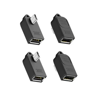 Kutni USB-A ženski na Micro-B muški OTG adapter s privjeskom, 4 kom.