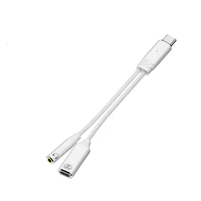 Type-C na 3,5mm adapter s 100W PD i DAC-om, aluminijsko kućište White