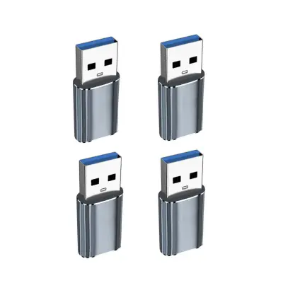 USB-C ženski na USB 3.0 muški adapter set od 4, crni sjaj, 5Gbps Gray