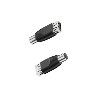 Adapter PS/2 muški na USB ženski za tipkovnicu i miš - 2 komada, crni