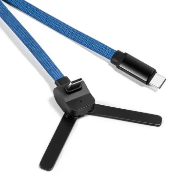 OTG i Type-C opleteni kabel s postoljem od cinka — 60W, 3A Blue