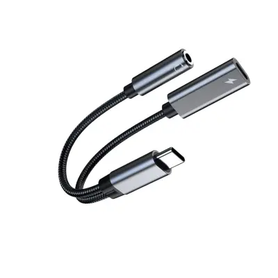 Audio adapter AB136D 24bit/48kHz USB-C na 3,5mm s 10W punjenjem