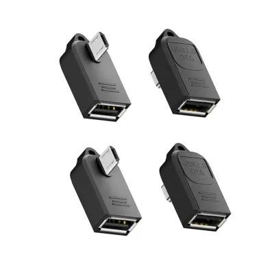AMC-03 Lijevo-kotni micro USB OTG adapter s privjeskom, USB 2.0 4-pack