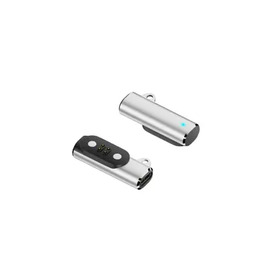Magnetni adapter za punjenje kompatibilan s MOJO2 kostno-provodnim slušalicama, 4PIN aluminijska legura, brzi priključak (2 kom) Srebrna