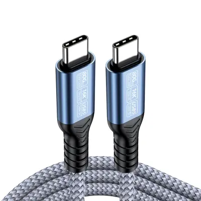 USB5 Type-C podatkovni kabel — 80Gbp prijenos, 240W punjenje Gray