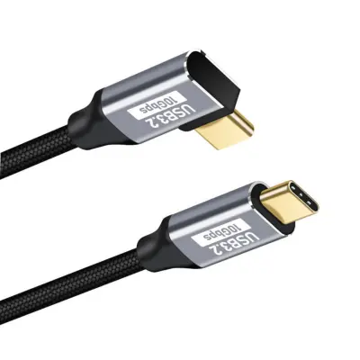 Type-C na Type-C 100W PD kabel, 90° E-Marker, najlon/aluminij