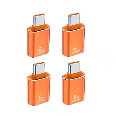 Type-C na USB 3.1 OTG adapter 6A 4-pack, aluminij, brzi prijenos Orange