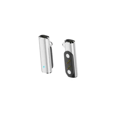 Set od 2 magnetska USB Type-C adaptera za punjenje, kompatibilno s Bodian X6 i 4-pin kostnim slušalicama Srebrna