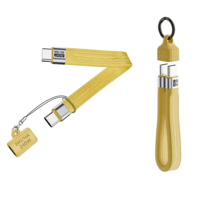 Punopravni 240W FPC ravni USB-C kabel i produžni adapter Yellow