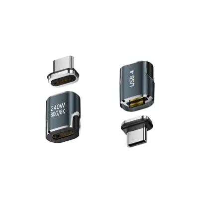 Magnetni USB-C adapter s eMarker čipom, 240W PD, USB4 80Gbps Green