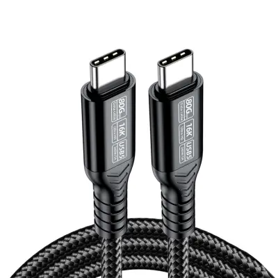 USB5 Type-C podatkovni kabel — 80Gbp prijenos, 240W punjenje Black