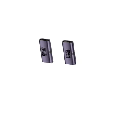 240V2-17 Type-C ženski na ženski adapter (pakiranje od 5) — 240W napajanje, 80Gbps prijenos podataka, 16K video, aluminijska legura Ljubičasta