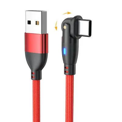 Komplet od 2 USB na Type-C kabela s 180b0 rotirajućim konektorom - brzo punjenje i prijenos podataka Crvena