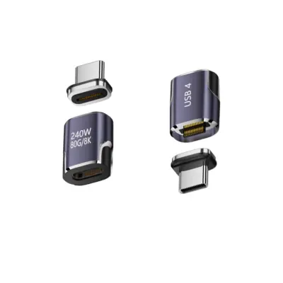 Magnetni USB-C adapter s eMarker čipom, 240W PD, USB4 80Gbps Purple