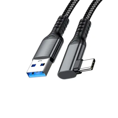 USB-C kabel USB 3.2 Gen2 10Gbps, 3A/60W, 90° kut, pleteni