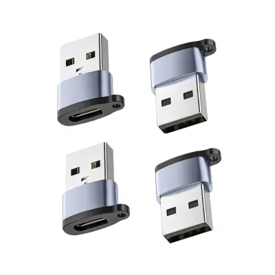 USB-C ženski na USB 2.0 muški adapter - paket od 4, aluminij Gray