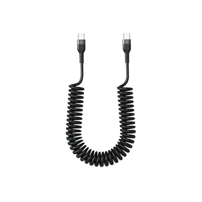 1,5 m USB Type-C na Type-C opružni spiralni kabel - 5A brzo punjenje, kompatibilan s Huawei, Apple, Android