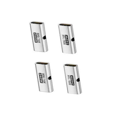 Adapter Type-C ženski na ženski 4-kom — 240W, 80Gbps, 16K Silver