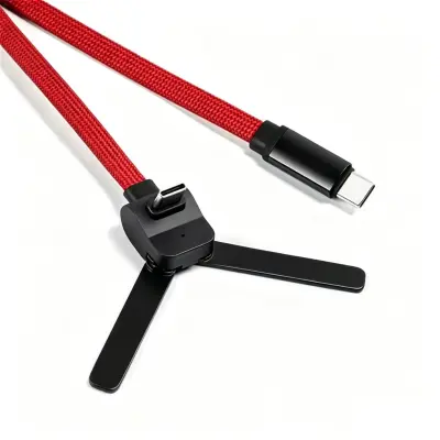 OTG i Type-C opleteni kabel s postoljem od cinka — 60W, 3A Red