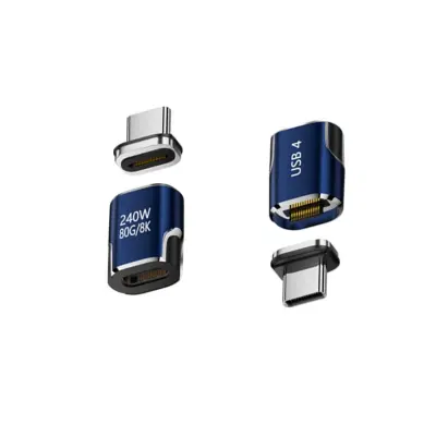 Magnetni USB-C adapter s eMarker čipom, 240W PD, USB4 80Gbps Blue