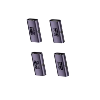 Adapter Type-C ženski na ženski 4-kom — 240W, 80Gbps, 16K Purple