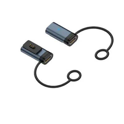Set od 2 Type-C magnetna adaptera za punjenje kompatibilan s Xiaomi Mi Band 8\/9\/10 i Redmi Watch 4\/5 Siva