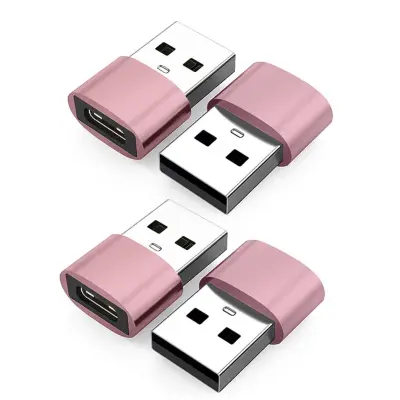 USB na USB-C adapter 4-kom – Type-C ženski na USB-A muški PinkGold
