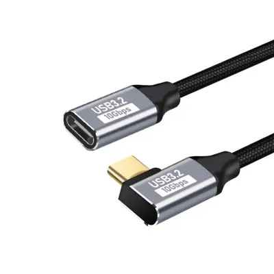 USB-C produžni kabel pod kutom, PD 100W, aluminij i najlon