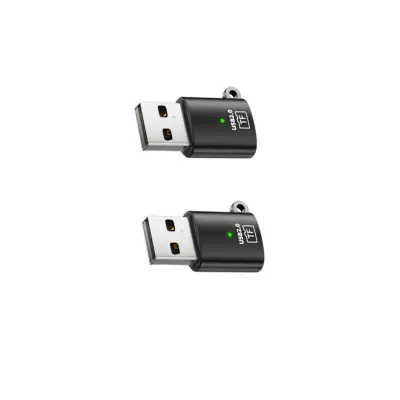 USB na TF adapter (2 kom) – OTG brzo čitanje, USB2.0, aluminij+PVC dizajn Black