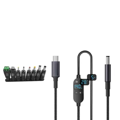 Kabel Type-C na DC 140W s priključcima i digitalnim zaslonom