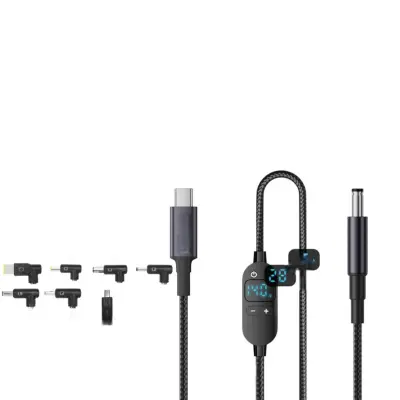 Podesivi Type-C na DC kabel 140W PD3.1 s digitalnim zaslonom