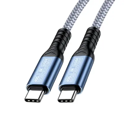 USB4 podatkovni kabel, 40Gbps, 240W PD, 8K@60Hz DP1.4 Gray