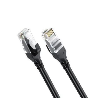 Gigabit Cat6 bakrom obložen aluminij UTP kabel 2-pack, 1000Mbps Black