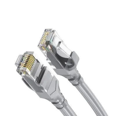 Gigabit Cat6 bakrom obložen aluminij UTP kabel 2-pack, 1000Mbps Gray