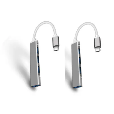 Multifunkcijski USB-C hub s 4 USB 3.0 porta, aluminij, 2 kom Gray