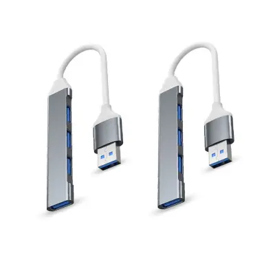 Višenamjenski USB-C hub 1-u-4, USB 3.0 5Gbps, aluminij i TPE, 2 kom Gray