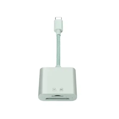 Type-C dual čitač (SD+TF) — USB-C 15M/s, ABS, za MacBook i iPad Green