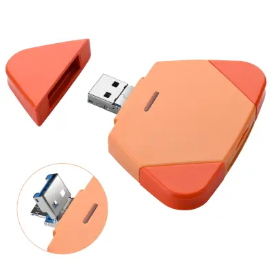 3-u-1 magnetni odvojivi čitač kartica za iPhone i iPad Orange