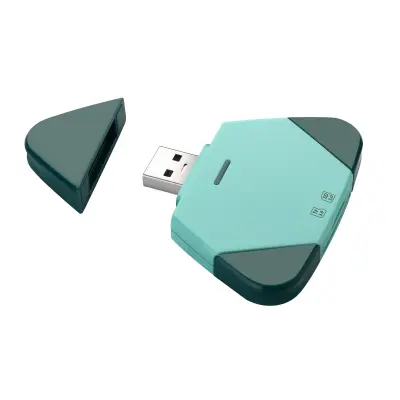 3-u-1 magnetski čitač SD/TF kartica, Lightning, USB-C i USB-A, siguran Green