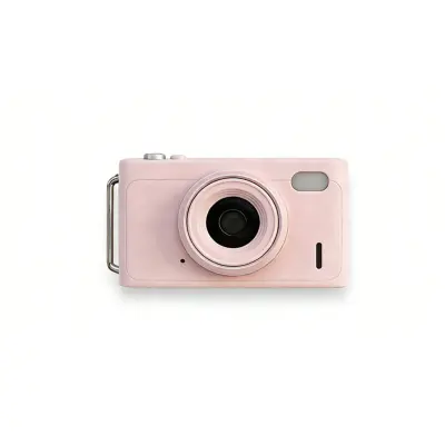 Retro mini kamera s 180° preklopnim zaslonom, 1080P, EIS Pink