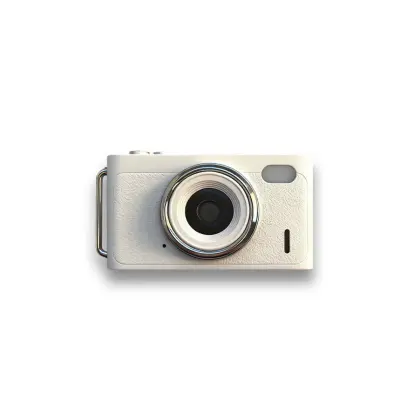 Retro mini kamera s 180° preklopnim zaslonom, 1080P, EIS White