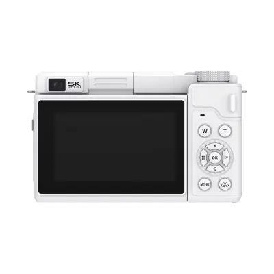 Digitalni fotoaparat s preklopnim zaslonom 80MP, 5K, 18X zum White