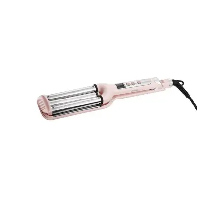 Trostruki uvijač za kosu s tourmaline keramiko, LCD i 65W Pink