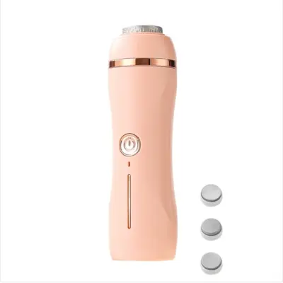 Punjivi odstranjivač žuljeva s 3 zamjenska valjka, protuklizni mat Pink